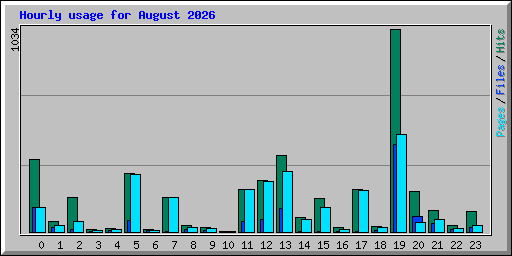 Hourly usage for August 2026